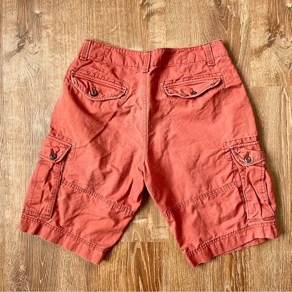 🎯3/$10 GAP Rust Brick Red Cargo Shorts 32 Cotton Linen Blend - Picture 7 of 7